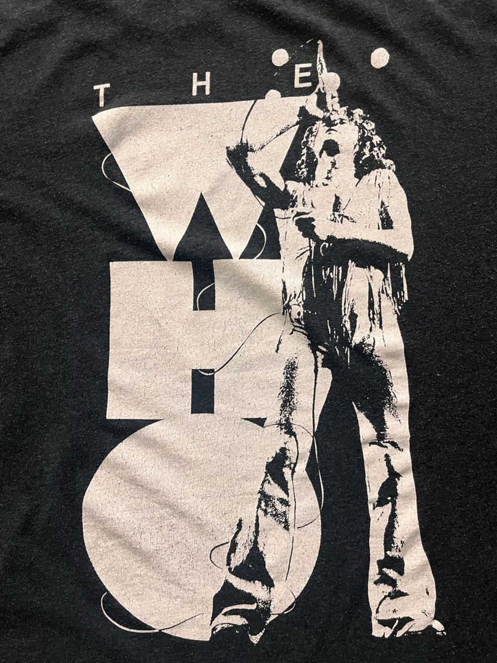 The Who Vintage Style Graphic Band Tee in Black with White Print